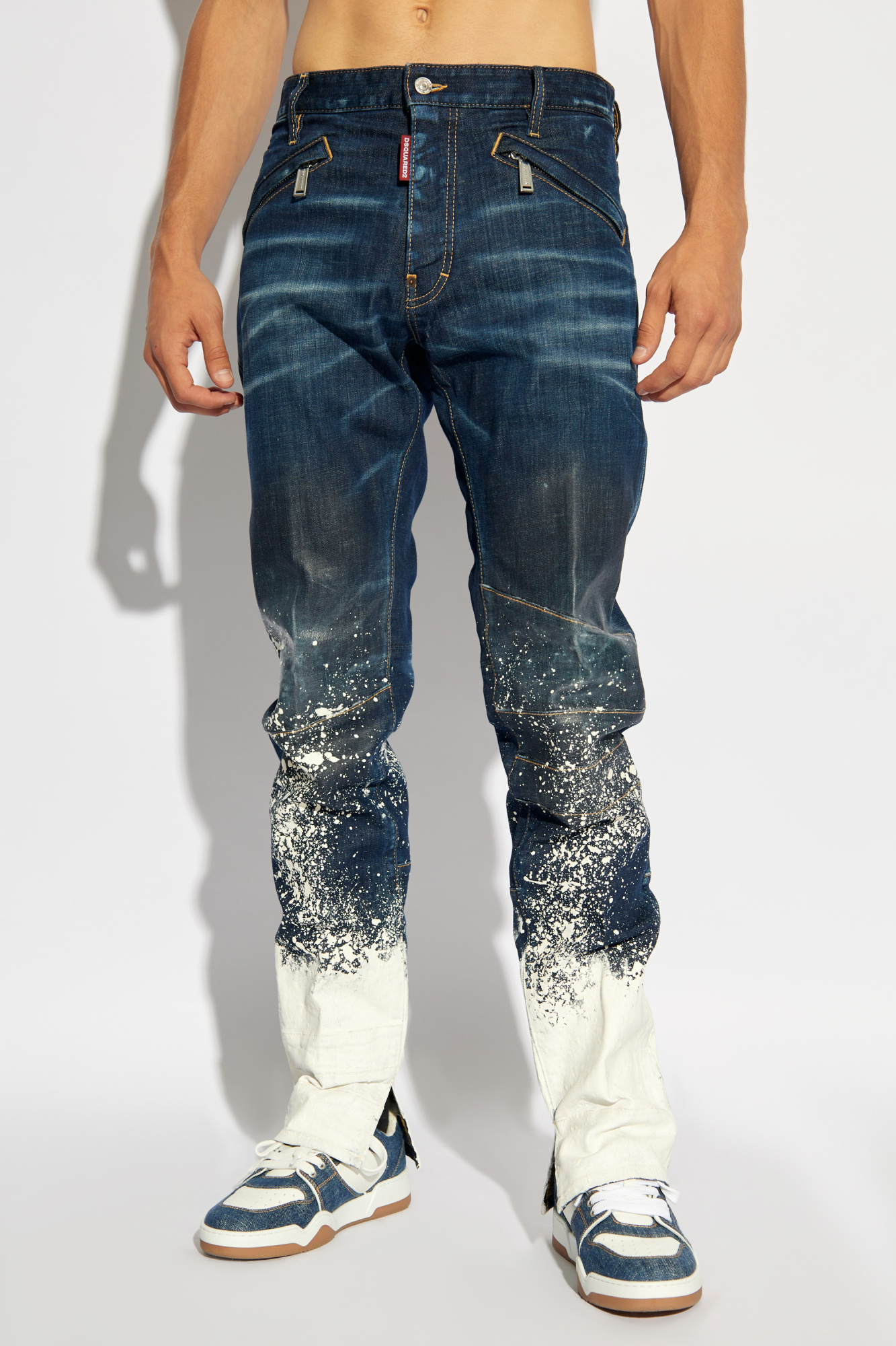 Junya Watanabe MAN Dunkle Straight-Leg-Jeans Blau